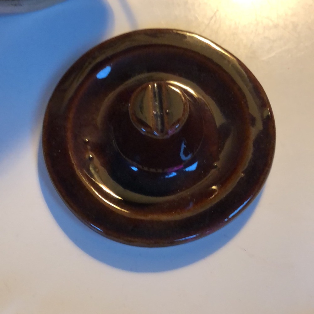 Vintage brown stone cheese crock - Picture 6 of 8